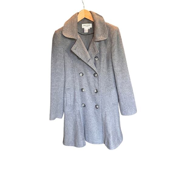 Helene Berman London Women’s Wool Blend Coat Size M Gray Double Breasted - Picture 1 of 11